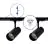 Bright Choice Complete Set 1-Phase Rail 1 Meter Black | incl. 2x Spot + GU10 2700K 3W Dimmable + End Cap, Power Connector